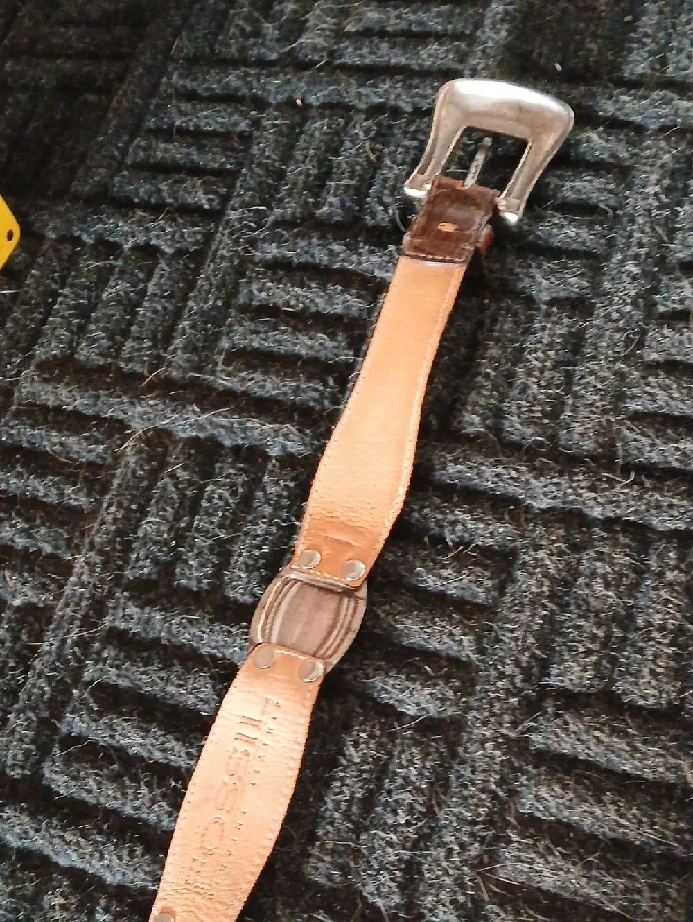 Fossil Leather Belt Womens Sz M Silver Buckle Brown Leather Sz M  28